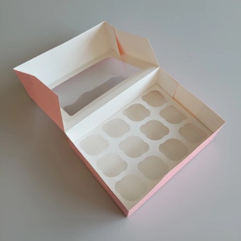 Cupcake box för 12 st cupcakes ROSA