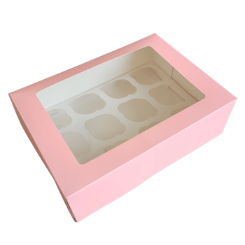 Cupcake box för 12 st cupcakes ROSA