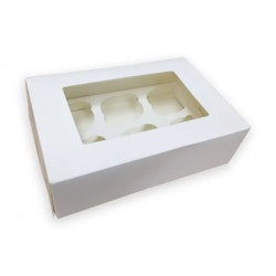 Cupcake box för 6 st cupcakes vit