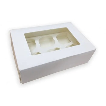 Cupcake box för 6 st cupcakes vit
