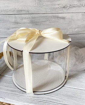 Genomskinlig cakebox 20/15 cm,