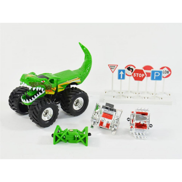 Monster Truck green Aligator, plug-in bilar fr