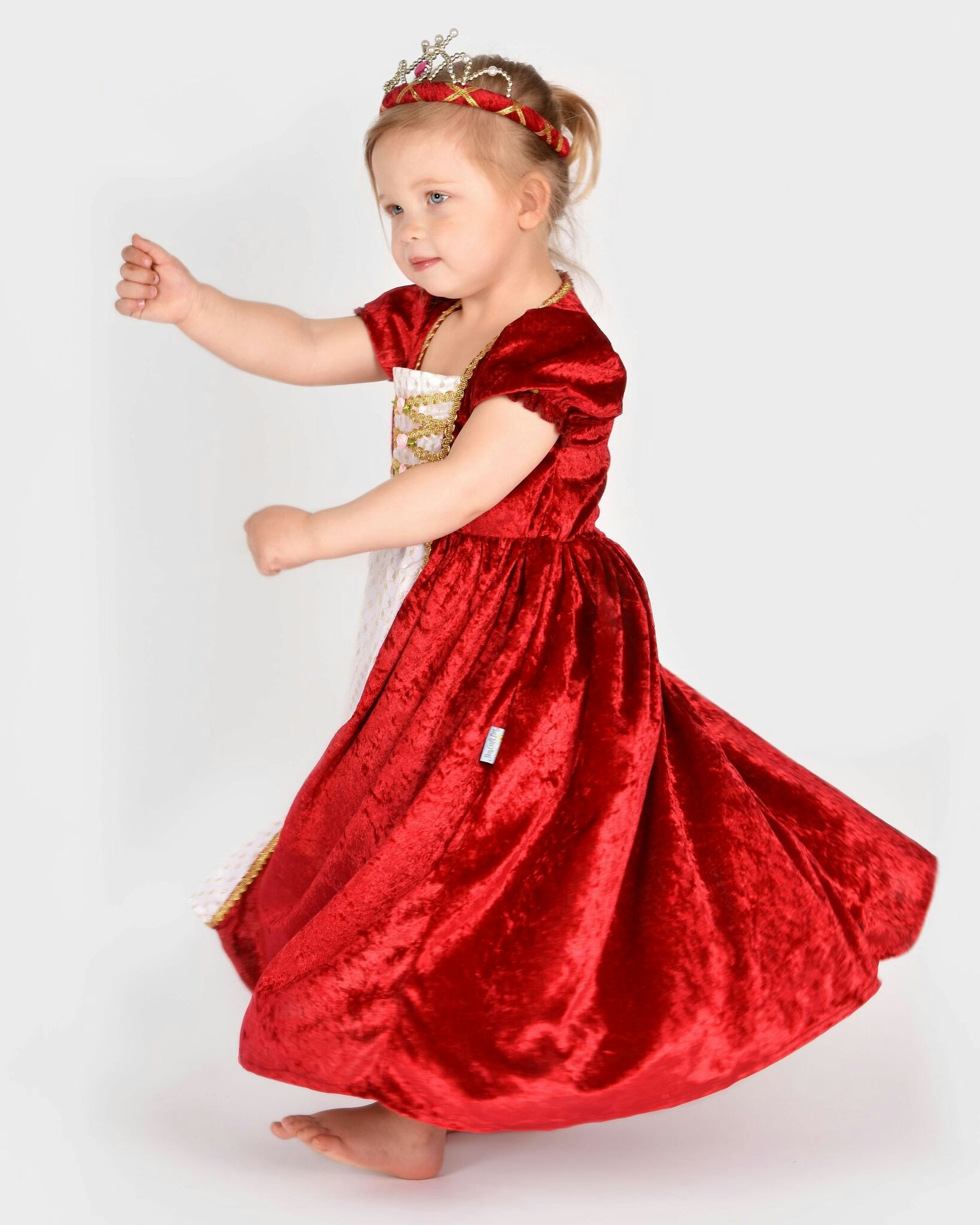 PRINCESSDRESS VELVET, RED 122-128 CL 6-8 YEARS