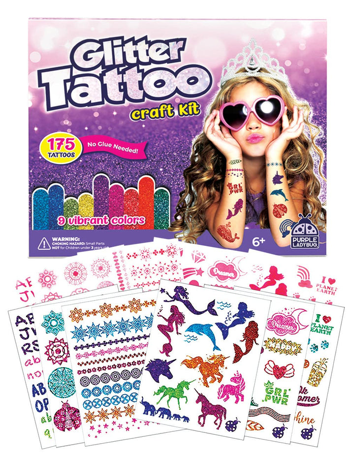 Glitter Tattoo Kit för barn att designa och applicera!