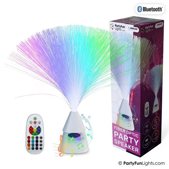 PartyFunLights - Fiberoptisk lampa och högtalare (2-i-1)