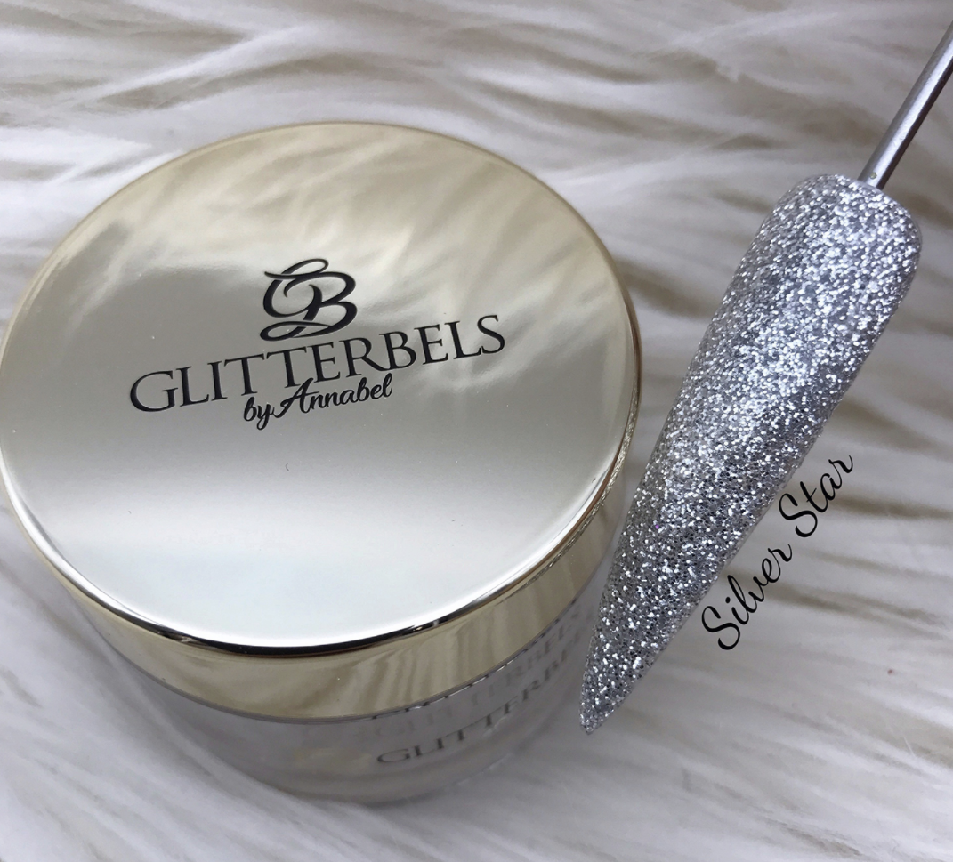 Glitterbels Farget Akryl Silver Star 28g