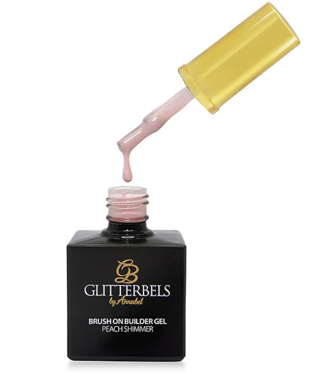 Glitterbels Brush-on Builder Gel Peach Shimmer