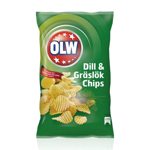 OLW DILL & GRÄSLÖK CHIPS 175 GRAM