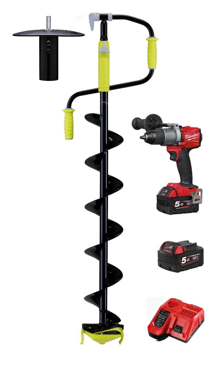 Ice drill package Mora Nova +18v Milwakee drill and adapter