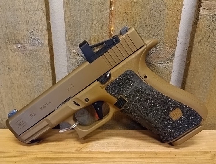 Glock 19X, 9mm Pistol, Timney Trycke, RMS Belyst Riktmedel