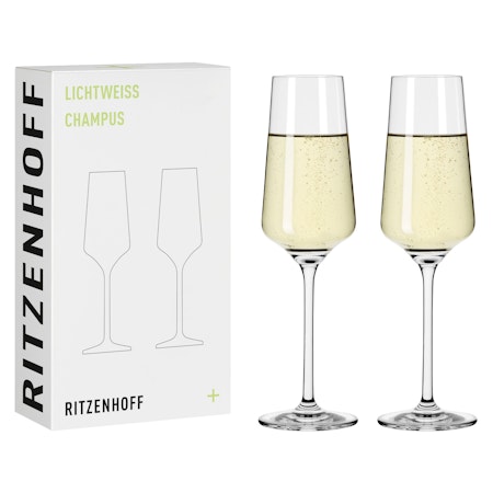 Lichtweiss Champagneglas 2-p
