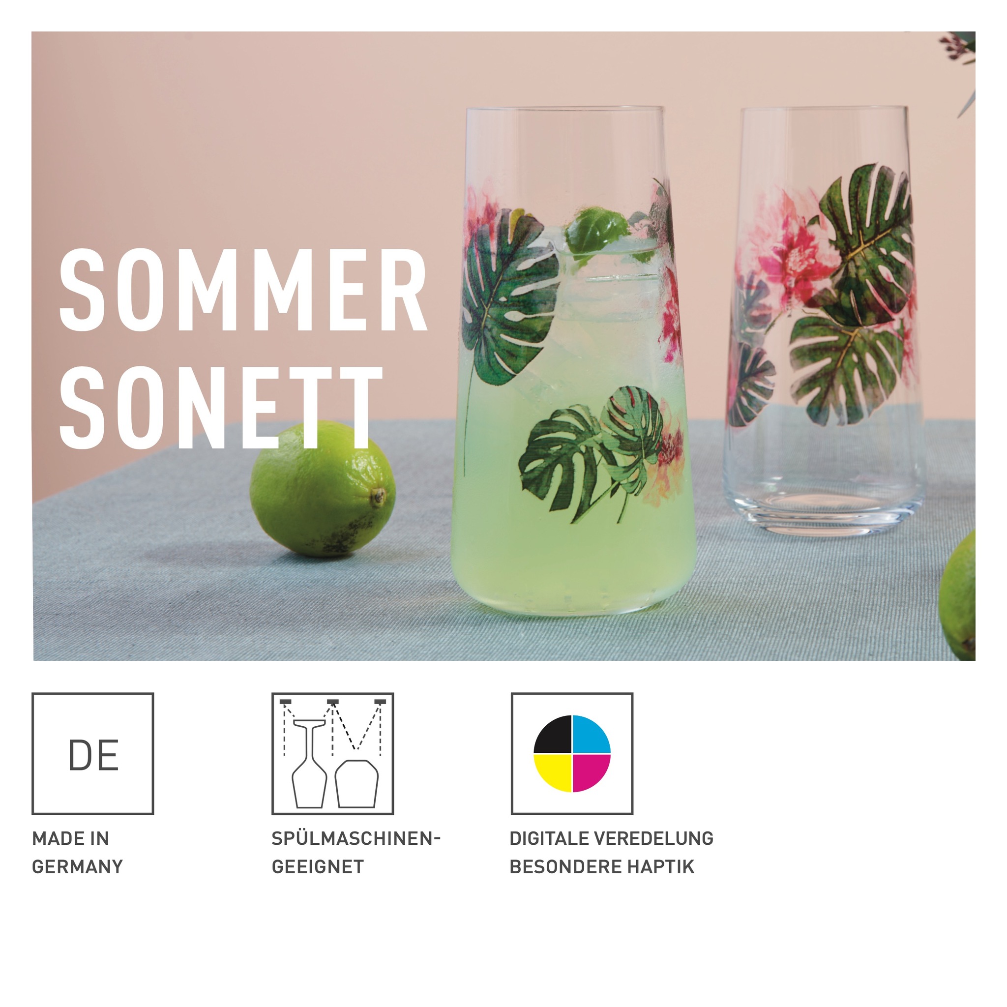 Sommersonett Vattenglas 2-p Summer edition