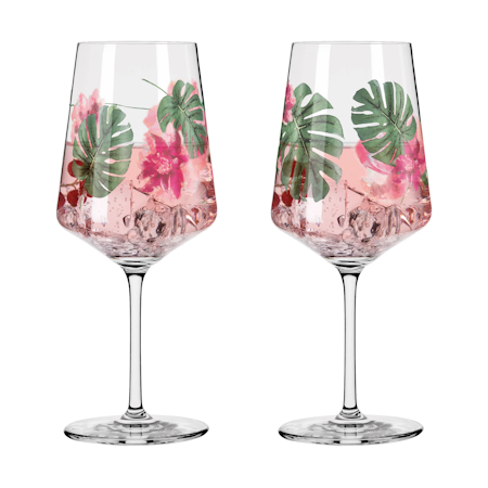 Sommersonett Vinglas 2-p Monstera