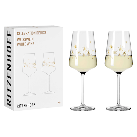 Celebration Deluxe Vitvinsglas Stars 2-p