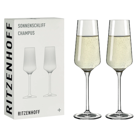 Sonnenschliff Champagneglas 2-p