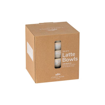 Latte Bowl Grey 4-p