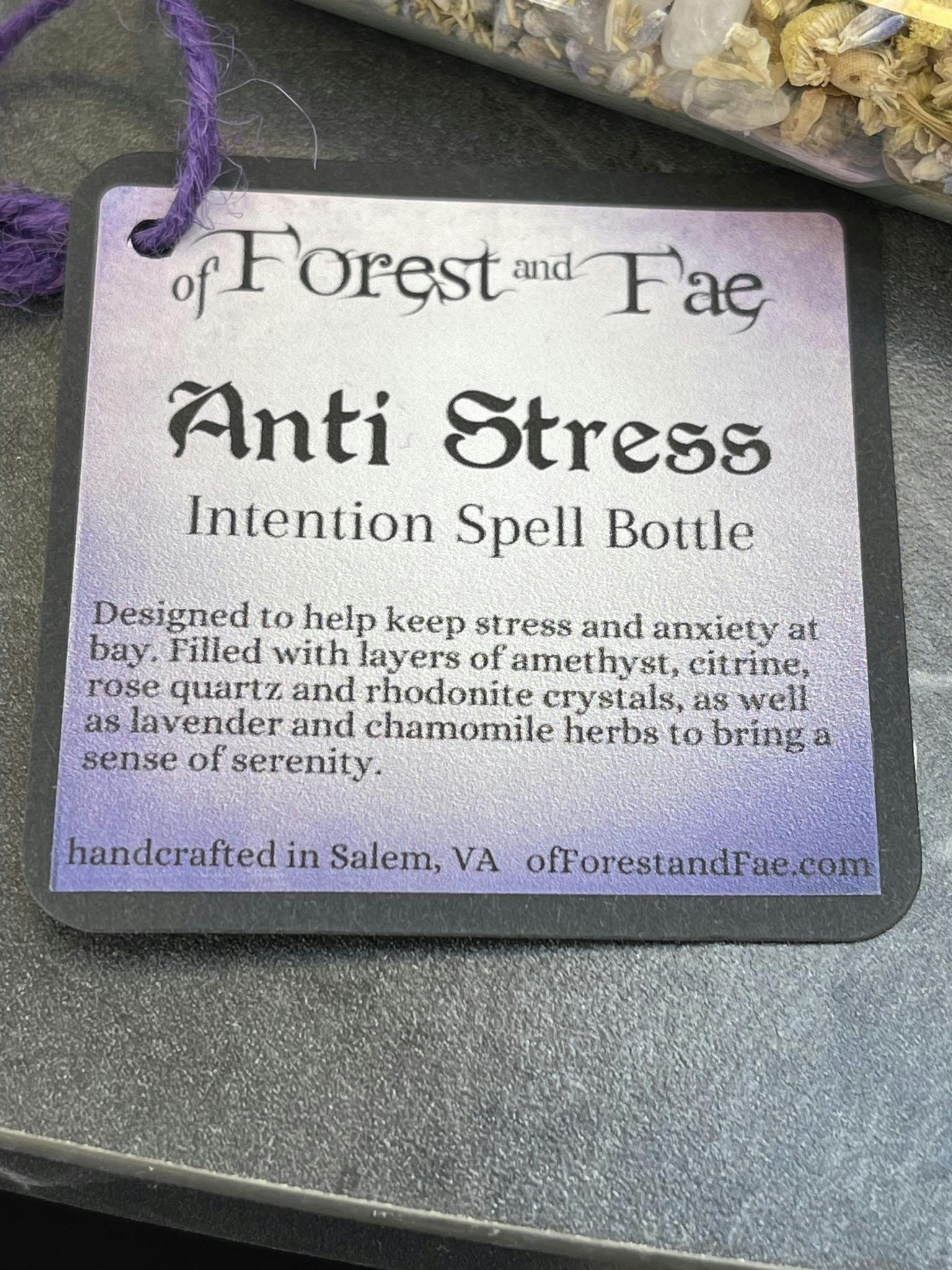 Anti stress spell bottle
