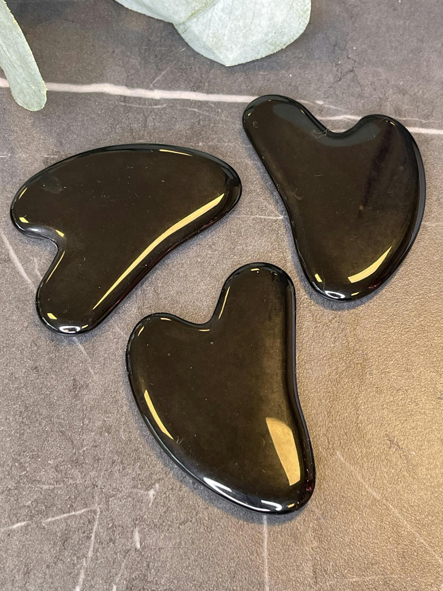 Gua Sha Svart Obsidian