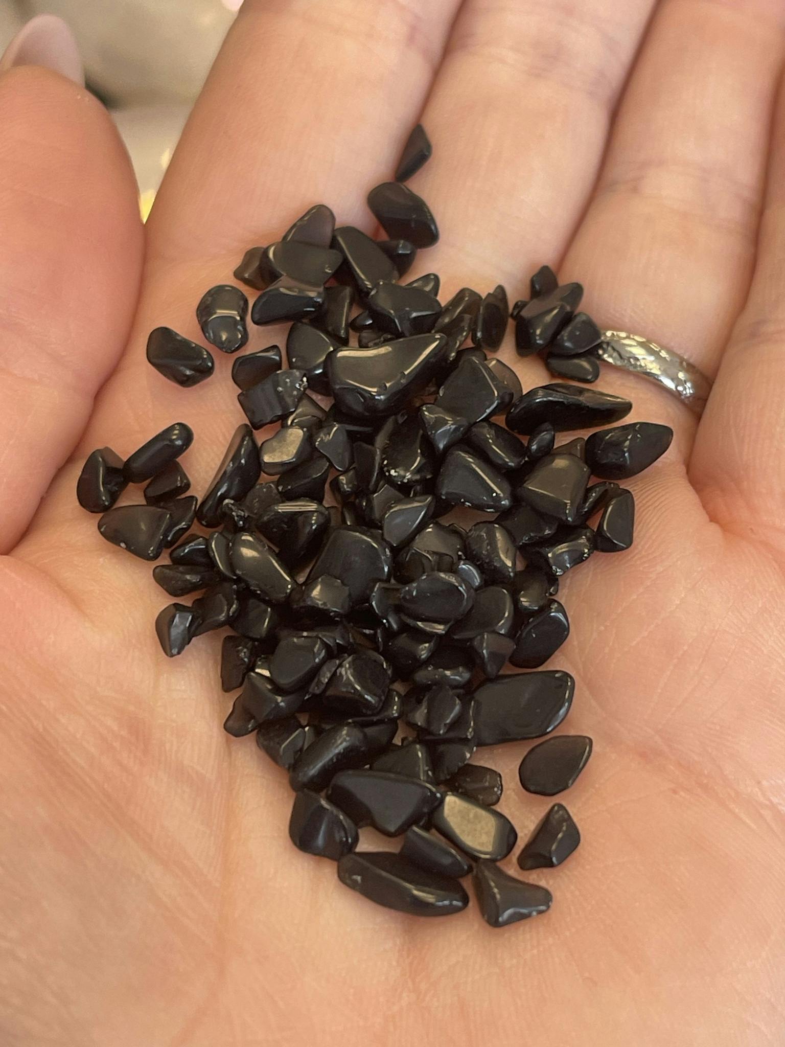 Svart Obsidian, Kristallchips 10g