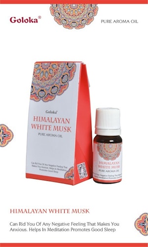 Himalayan White Musk, Mysk Doftolja, 10ml Goloka