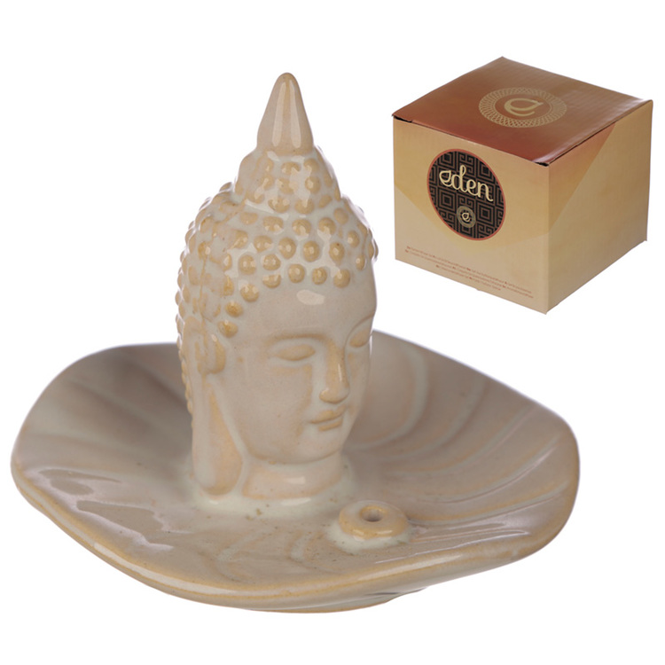 Vit Thai Buddha rökelsehållare, Keramik