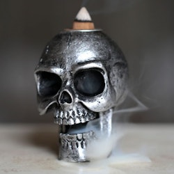 Skull liten Silver, Backflow Rökelsebrännare