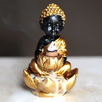Buddha med lotus B, Backflow Rökelsebrännare
