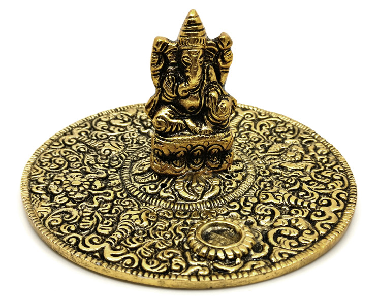 Ganesha guldmetall Rökelsehållare