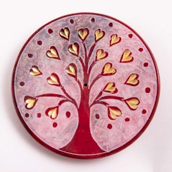 Tree of life, Hjärta röd, rökelsehållare, Täljsten