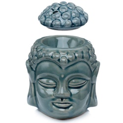 Thai buddha huvud blåkeramik, Aromalampa