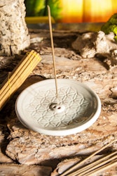 Flower of life, Grå/blå, Rökelsehållare rund