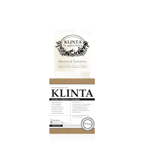 Bärnsten & Tonkaböna, Doftljus & Massageljus 18h, Klinta
