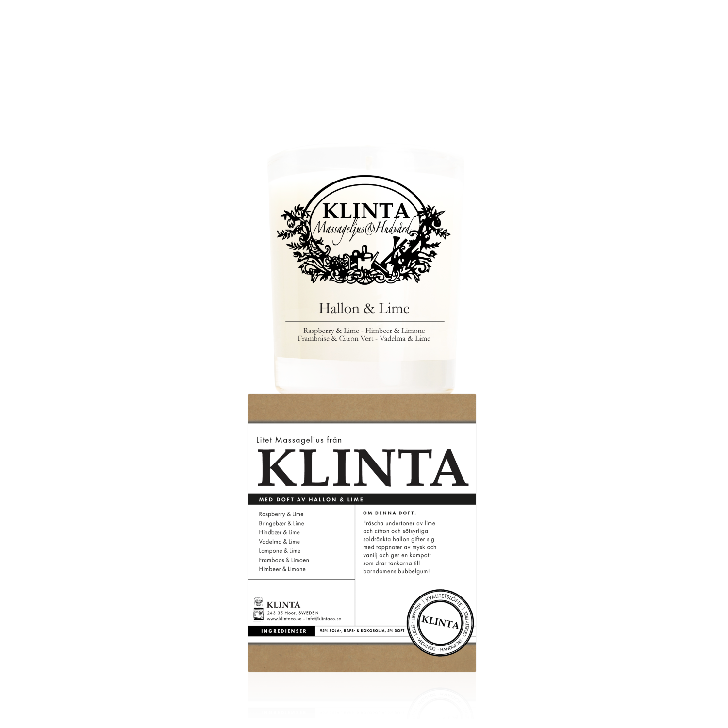 Hallon & Lime, Doftljus & Massageljus 18h, Klinta
