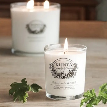 Mousserande & Vanilj, Doftljus & Massageljus 18h, Klinta