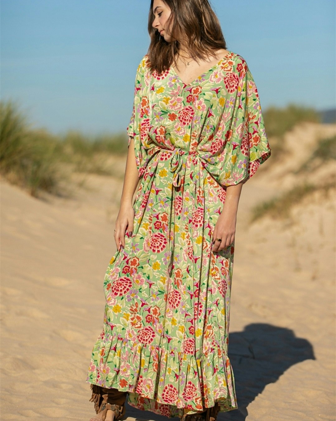 TUNIC FILIPA GREEN FLOWER