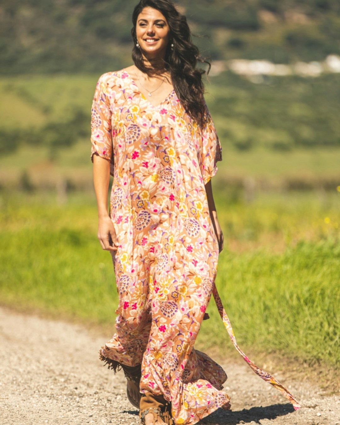 KAFTAN FLOWER PINK
