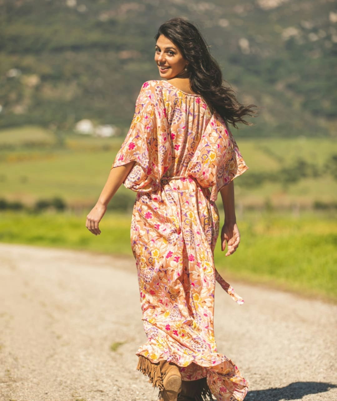 KAFTAN FLOWER PINK