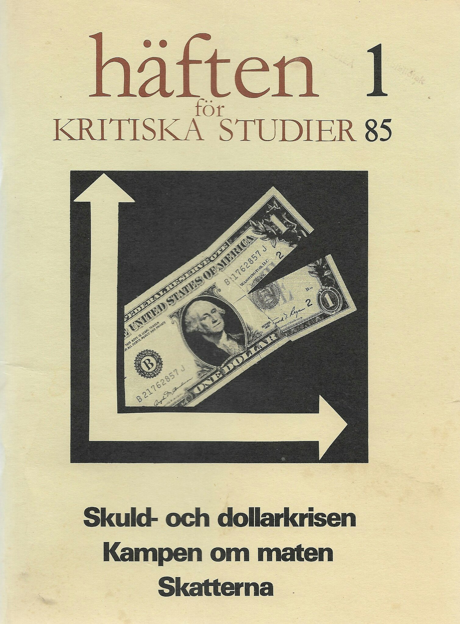 Häften för kritiska studier nr 1 1985