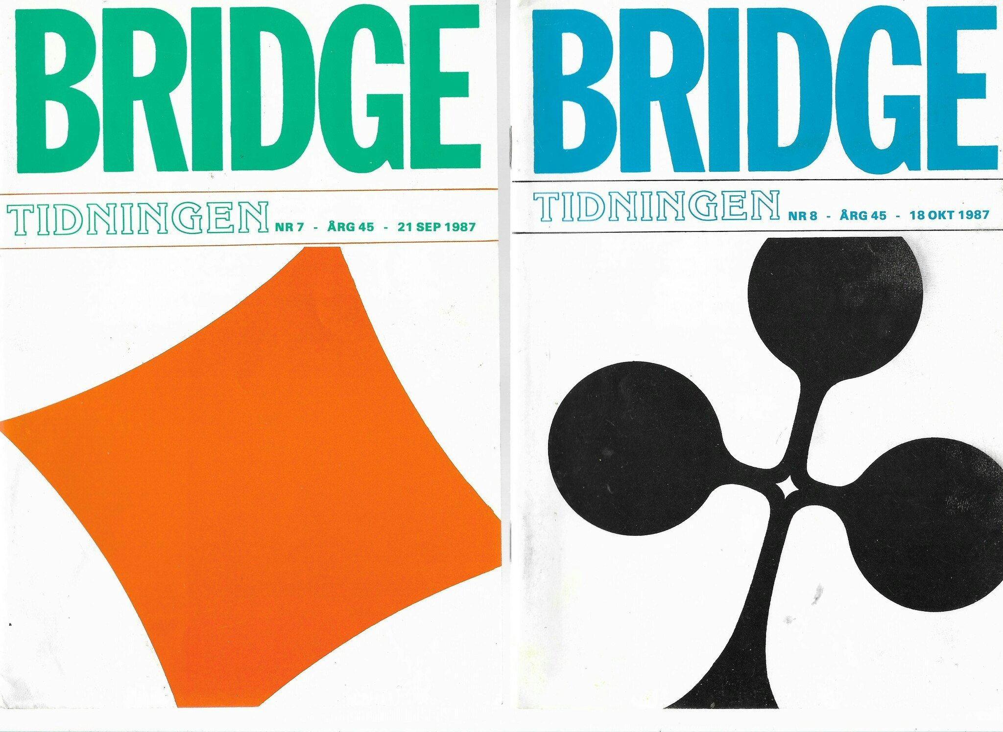 Bridgetidningen nr 7 & 8 1987 av Flodqvist Sven-Olof (red)