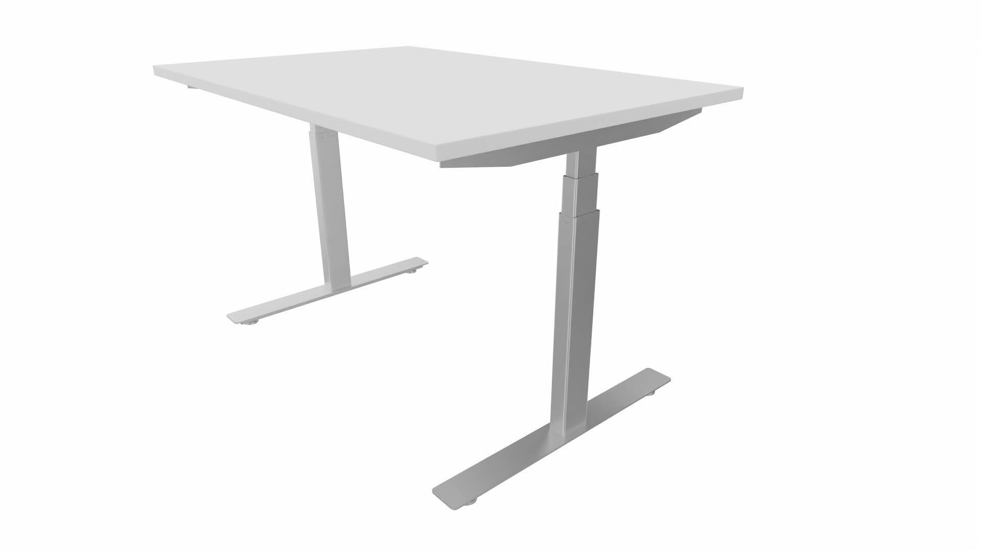 Work skrivebord 120x80 cm E-motion sølvfarvet understel - lekolar-reuse