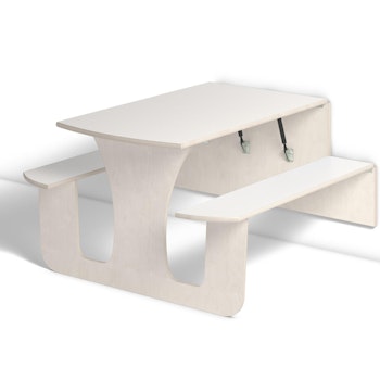 Henke -pöytä ja penkit, laminaatti, 120 x 70 x 60 cm