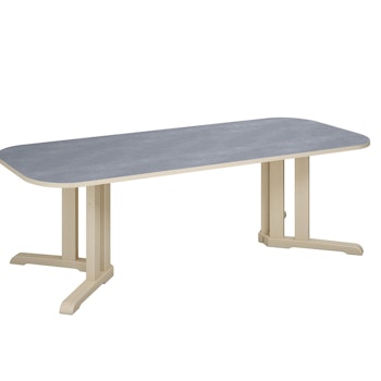 Linnea-pöytä Akustik laminaatti, koivu, pyöristetyt kulmat, 180 x 80 cm, kork.50 cm