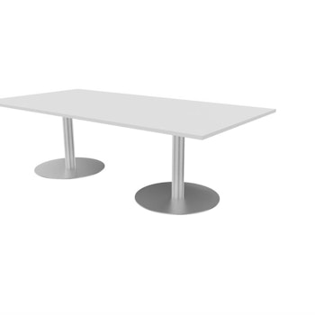 Talk -neuvottelupöytä. 240x120x74 cm, hopeat pilarijalat