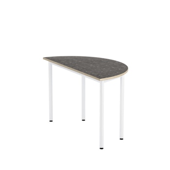 12:38 BX Pöytä HT, puolipyöreä 120/60 cm, valkoinen jalusta