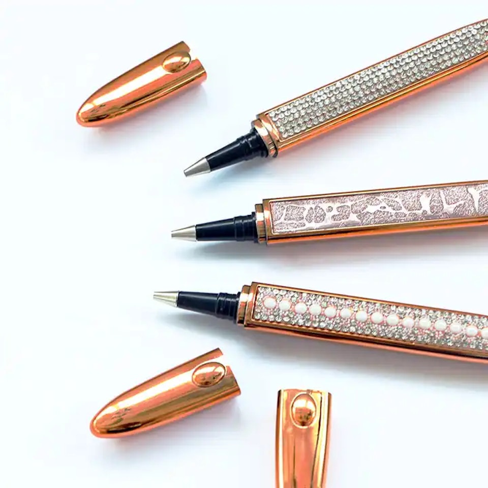 Ergonomisk Duttpenna Roséguld Diamant Vit