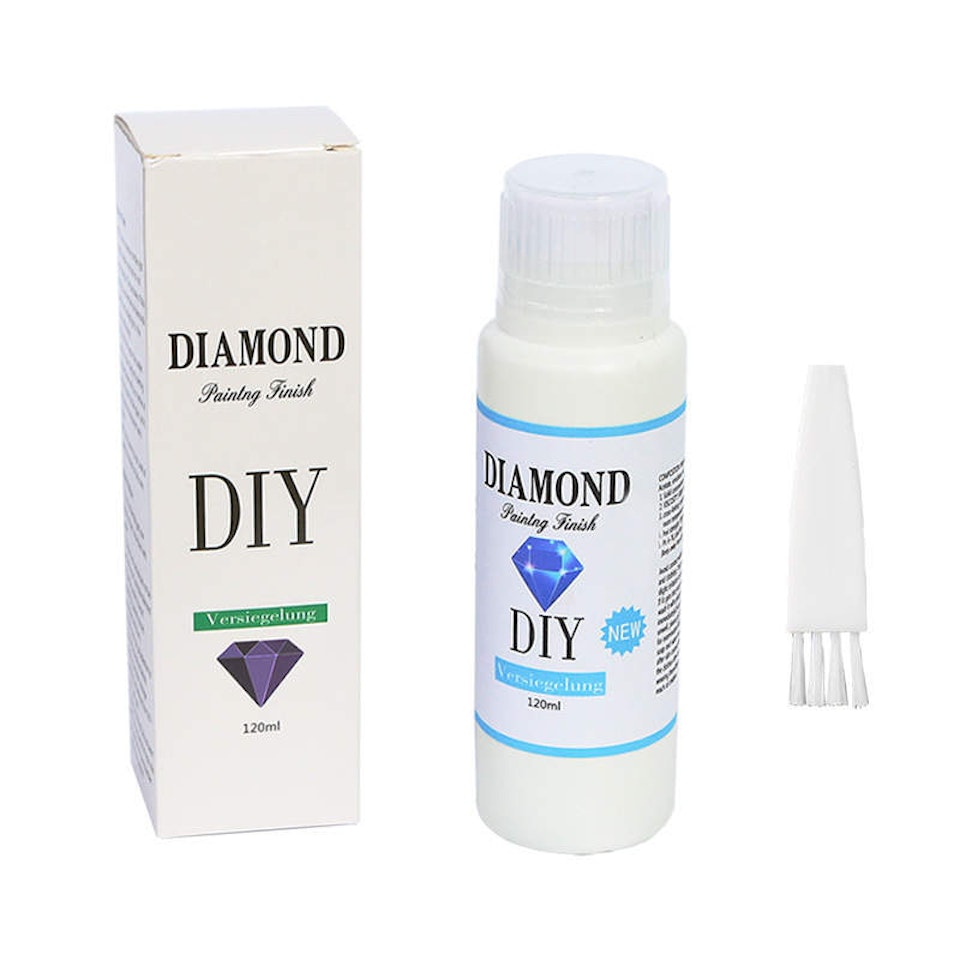 diamond painting, lim, förseglar pärlorna