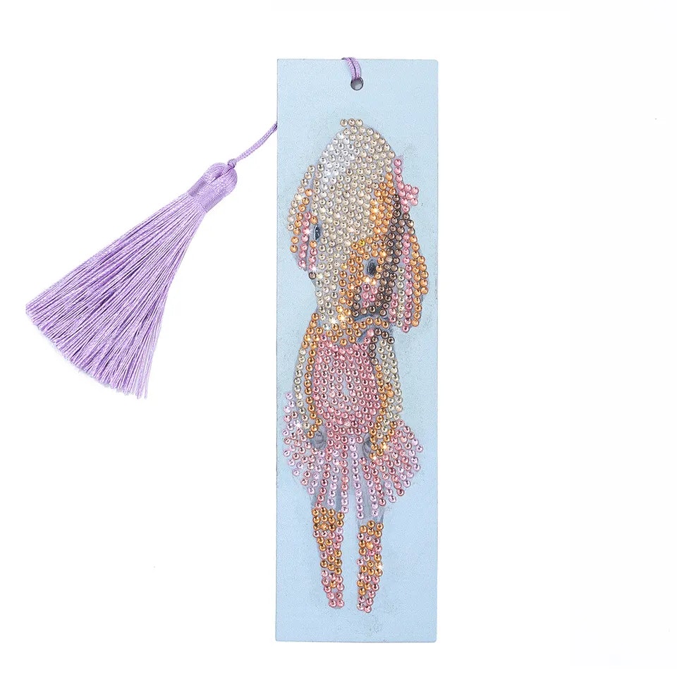 diamond painting bokmärke, ballerina elefant