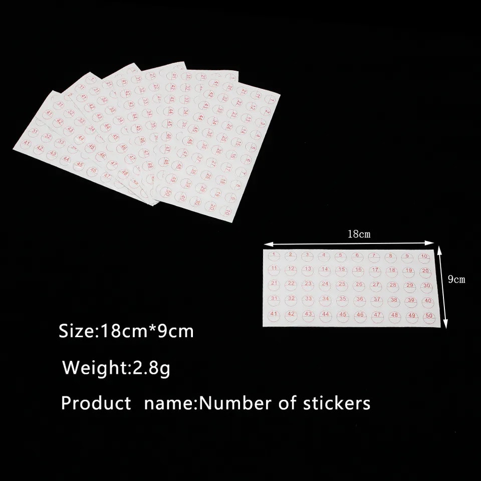 2-pack Etiketter 1-50 nummer