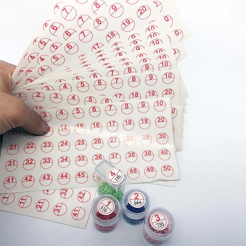 2-pack Etiketter 1-50 nummer