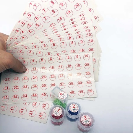 2-pack Etiketter 1-50 nummer